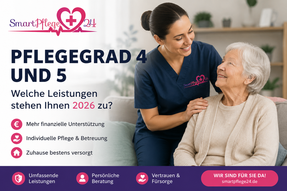 Pflegegrad 4 und 5 2026: Leistungen, Pflegegeld und Kostenübernahme – SmartPflege24